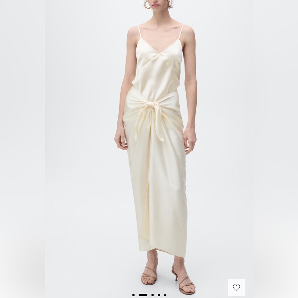 Mango | Satin V-Neck Top & Skirt